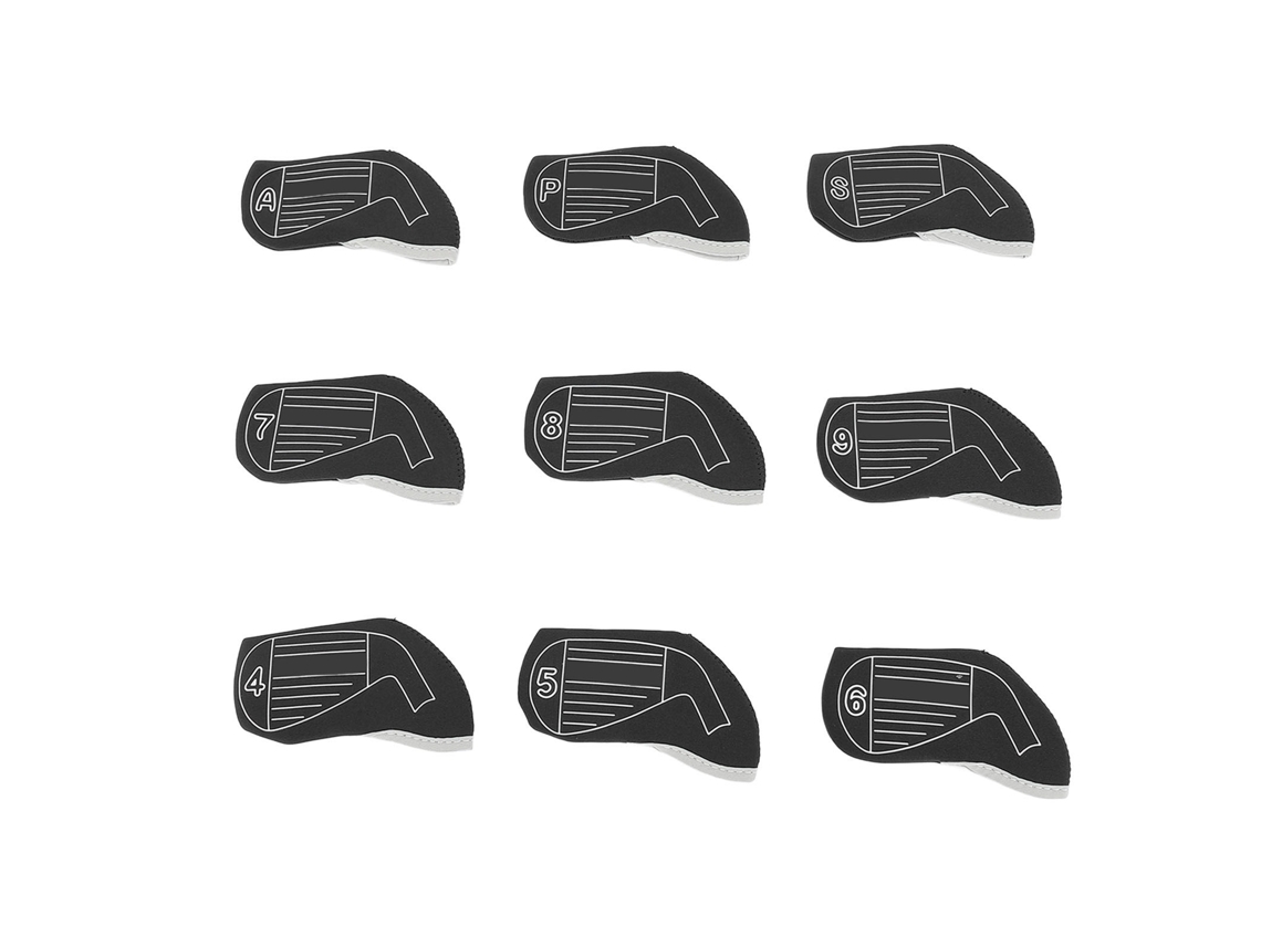Set De 9 Fundas Para Cabezales De Palos De Hierro, Tela Suave, Antideslizante Y Protectora, Color Negro