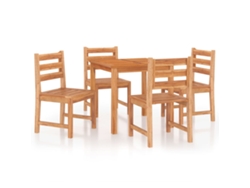 Conjunto 5 de comedor para jardín VIDAXL madera maciza de teca