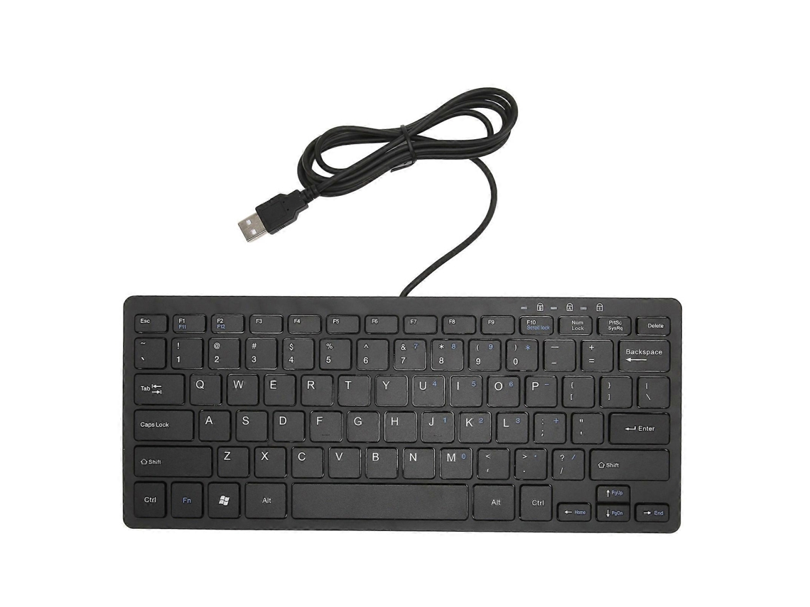 Mini teclado ultrafino de 78 teclas, USB con cable, tipo tijera, Plug and Play, para oficina, hogar, portátil, color negro, Facpoet