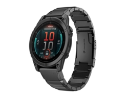 Pulseira para Garmin Fenix 8 Mip (51 mm) - Aço inoxidável - Estampa de capacete Tartaruga (26 mm) Preta