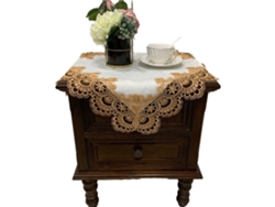 Mantel De Mesa De Centro Cuadrado 57*57Cm-152 Tea Gold - Elegante Y Duradero JEIIBRZUI