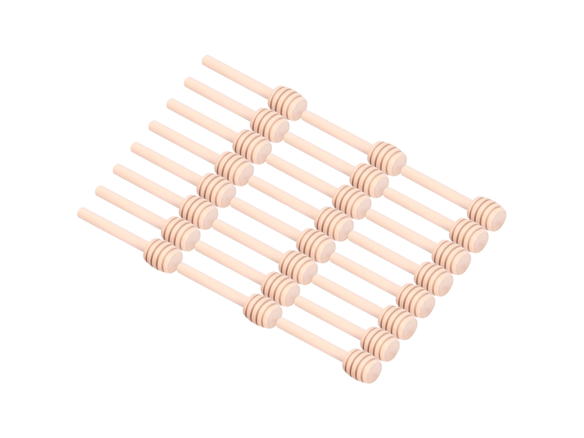 FNINIJEDE Varinhas Dispensadoras De Mel, Material De Madeira Natural, Colher De Mel Multiuso Para Cozinhas Domésticas, Restaurantes E Bares