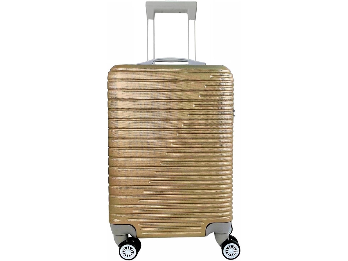 Maleta De Cabina Equipaje De Mano Trolley Viaje Avion Rígida 4 Ruedas Giratorias Pequeña 55x35x22cm (champagne)