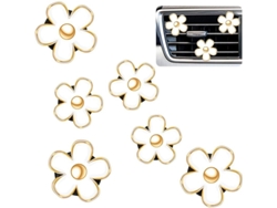 6 clips para aire acondicionado con forma de flor de margarita, decoración interior, aroma fresco y resistentes al desgaste para coche.