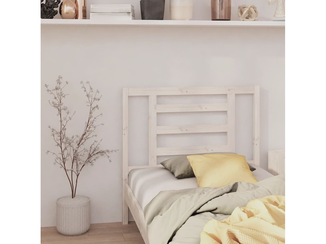 Cabecero De Cama Madera Maciza De Pino Blanco 96x4x100 Cm