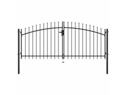 Maison Exclusive - Puerta De Valla De Doble Puerta Woerden Con Punta De Lanza 299,5x149,5 Cm