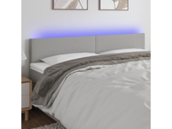 Cabecero con LED de tela gris claro 180x5x78/88 cm