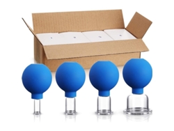 Paquete De 4 Ventosas De Silicona Para Masaje Corporal, Facial, De Piernas, Brazos Y Espalda - Azul