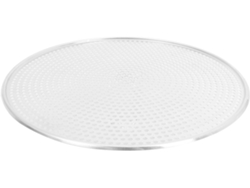 Bandeja Redonda De Aluminio Perforada Para Pizza Con Malla Perforada Para Una Cocción Uniforme Y Ventilada.