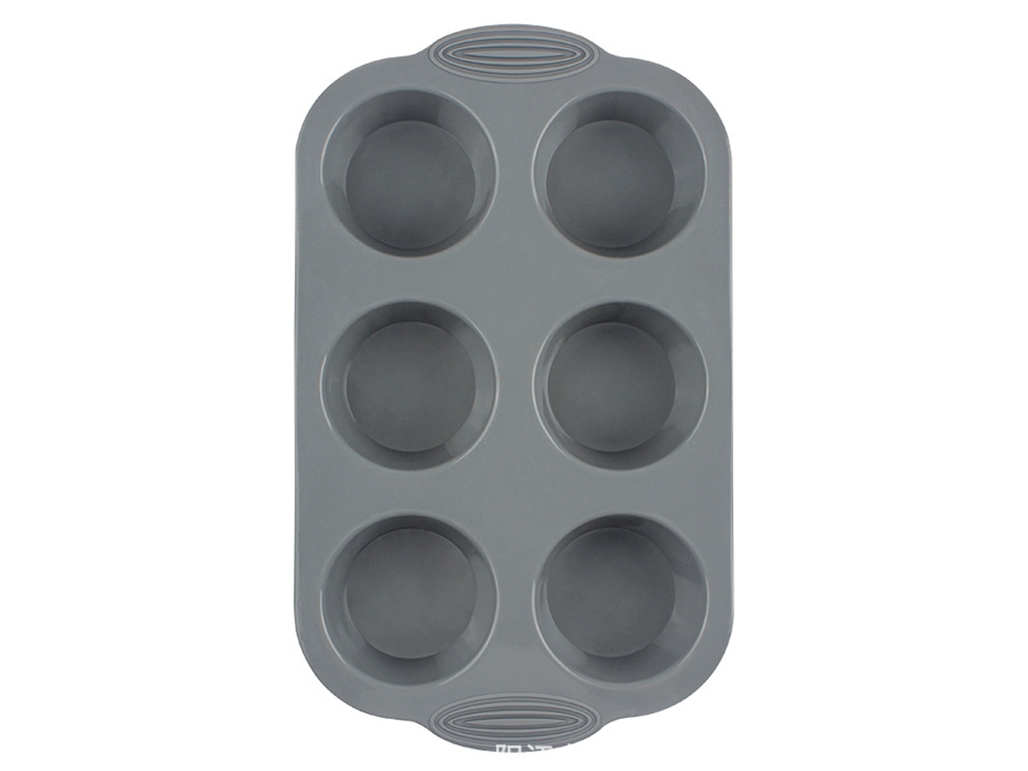 NEVEANCE Molde para Cupcakes de Silicona Regular con 6 Tazas, Silicona Antiadherente sin BPA Ideal para Muffins, Tartas y Panes