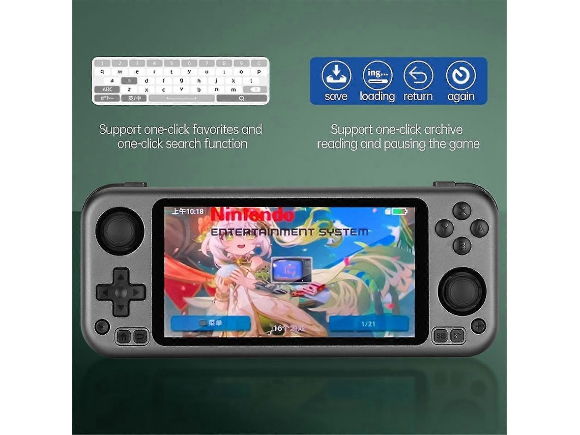 Consola De Juegos Portátil De Código Abierto Con Pantalla Táctil Ips Hd De 5.0 Pulgadas, Doble Joystick Rg3566, Arcade Retro A