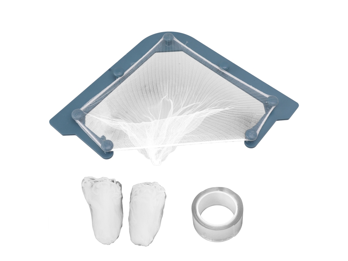 2 Soportes Triangulares Para Filtros De Fregadero Con 100 Bolsas Para Residuos De Cocina - Azul