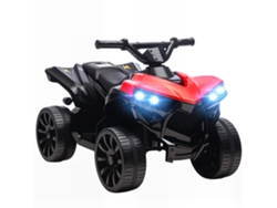 Quad Eléctrico Infantil De 6v, De 37 A 72 Meses, Con Faros, Música, Color Rojo, 70x42x45 Cm.