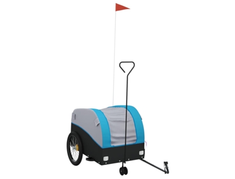 Remolque para bicicleta hierro VIDAXL negro y azul (45 kg)