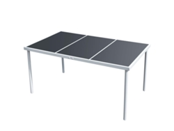 Mesa de jardín LOVELY HOME para cenar en acero negro (150 x 90 x 74 cm)