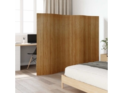 Biombo plegable | Separador de ambientes Ancho 250 cm Alto 165 cm Bambú marrón