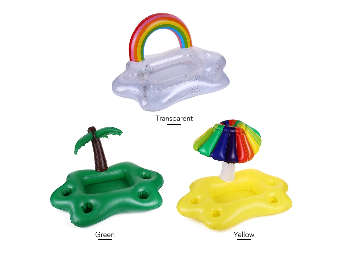 Soporte Inflable Flotante Para Comida Y Bebida Con Portavasos Y Compartimento Para Hielo, Ideal Para Piscinas Y Fiestas.