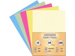 Cardboard 180Gr A4 Variedad Pastel + Fuertes 10 Hojas