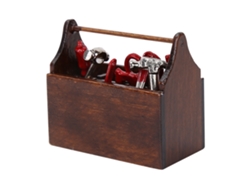Caja de herramientas de madera en miniatura Ats para accesorios de casa de muñecas 1/12