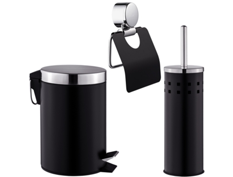 Conjuntos para Casa de Baño TECTAKE (17 x 17 x 38 cm - Metal - Negro)