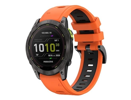 Correa De Reloj Inteligente Para Garmin Enduro 2, Correa De Silicona Deportiva De Dos Colores, Naranja Y Negro, 26Mm VENISYMLIS