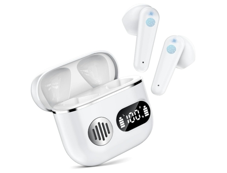 Auriculares Inalámbricos Intrauditivos Pantalla Led Tiempo Reproducción Horas CHRONUS Blanco