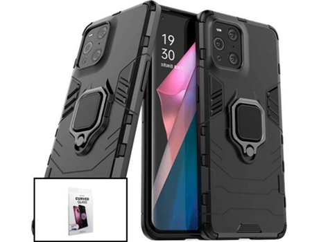 Carcasa y Protector Oppo Find X3 Phonecare Military Defender Negro