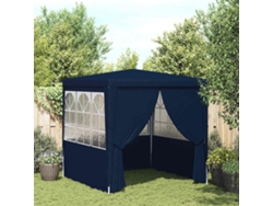 Carpa para fiestas con paredes laterales 2,5x2,5 m 90 g/m² Azul