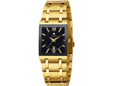 Reloj de pulsera impermeable VEANXIN Square para hombre-Oro negro