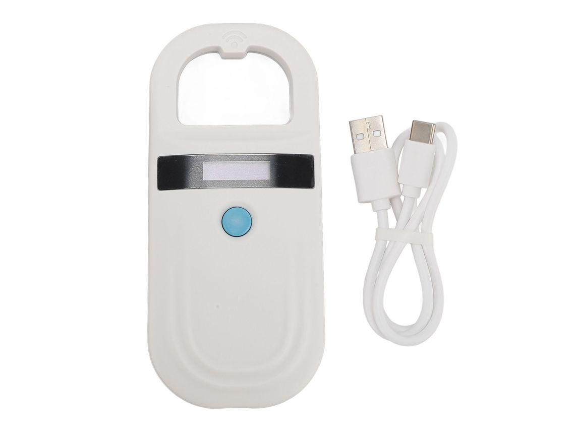 Scanner De Microchip Para Animais De Estimação Com Leitura De Dupla Frequência Usb Portátil Recarregável Para Cães E Gatos Branco