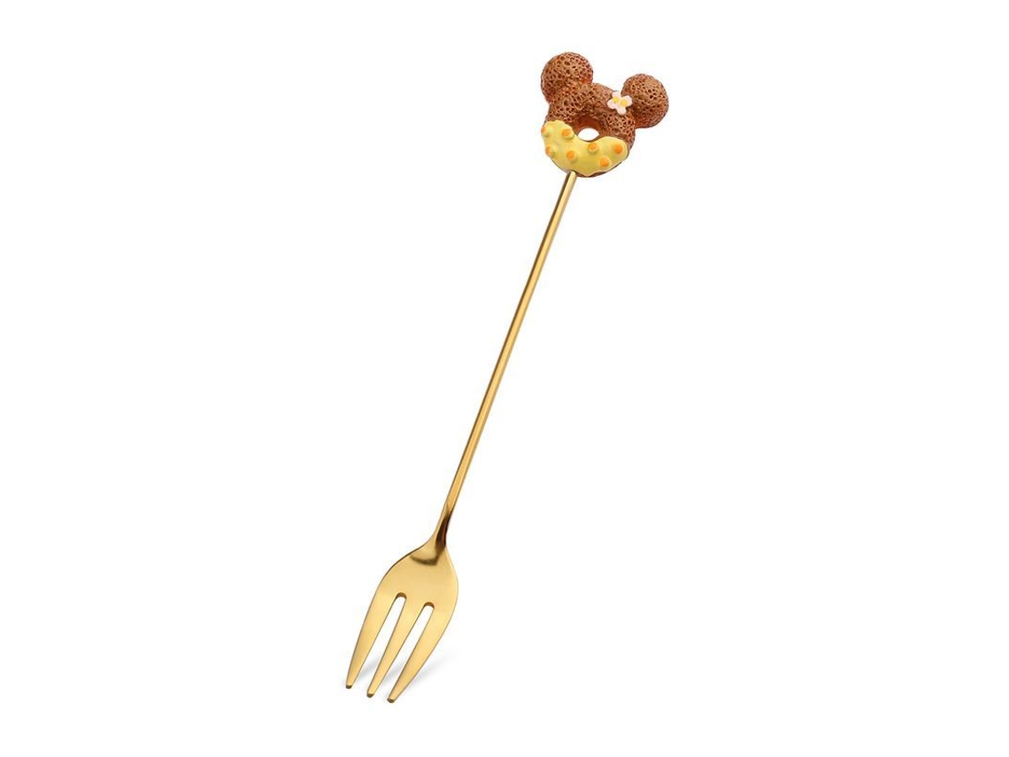 2026-41718-cucharas Y Tenedores De Postre Creativos De Acero Inoxidable Anti-rust 6 Piezas Dorado Y Amarillo