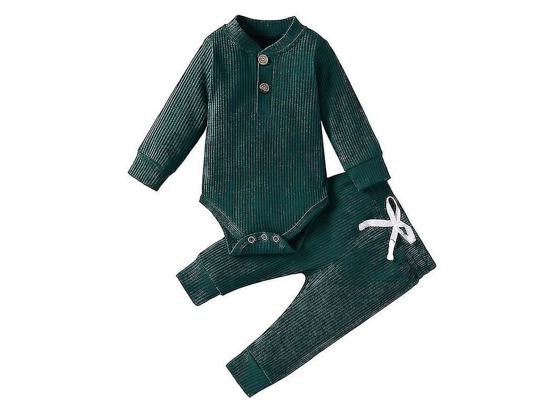 2026-conjunto Niño 2 Piezas Cuello Redondo Manga Larga Pantalones Cintura Elástica Verano Ocasiones Varias