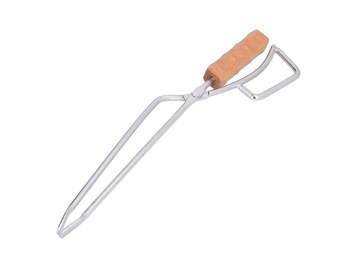 Pinzas Para Leña Con Mango De Madera De Haya, De Acero Inoxidable, Resistentes A Altas Temperaturas, Para Acampar Y Hacer Barbacoas.
