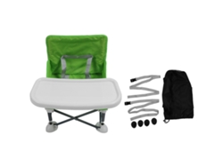 Trona Infantil Plegable Portátil Con Bandeja Para Viajes Y Playa - Verde