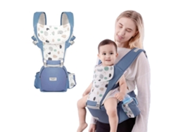 Portabebés, asiento de cintura y cadera, con correas ajustables, para bebés de 4 a 20 kg Digitallab (azul)