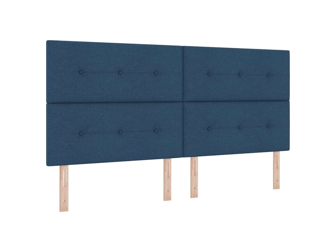 Maison Exclusive - Cabecero Led Con Tiras Led Con Cabecera Manual Azul 200 Cm Tela