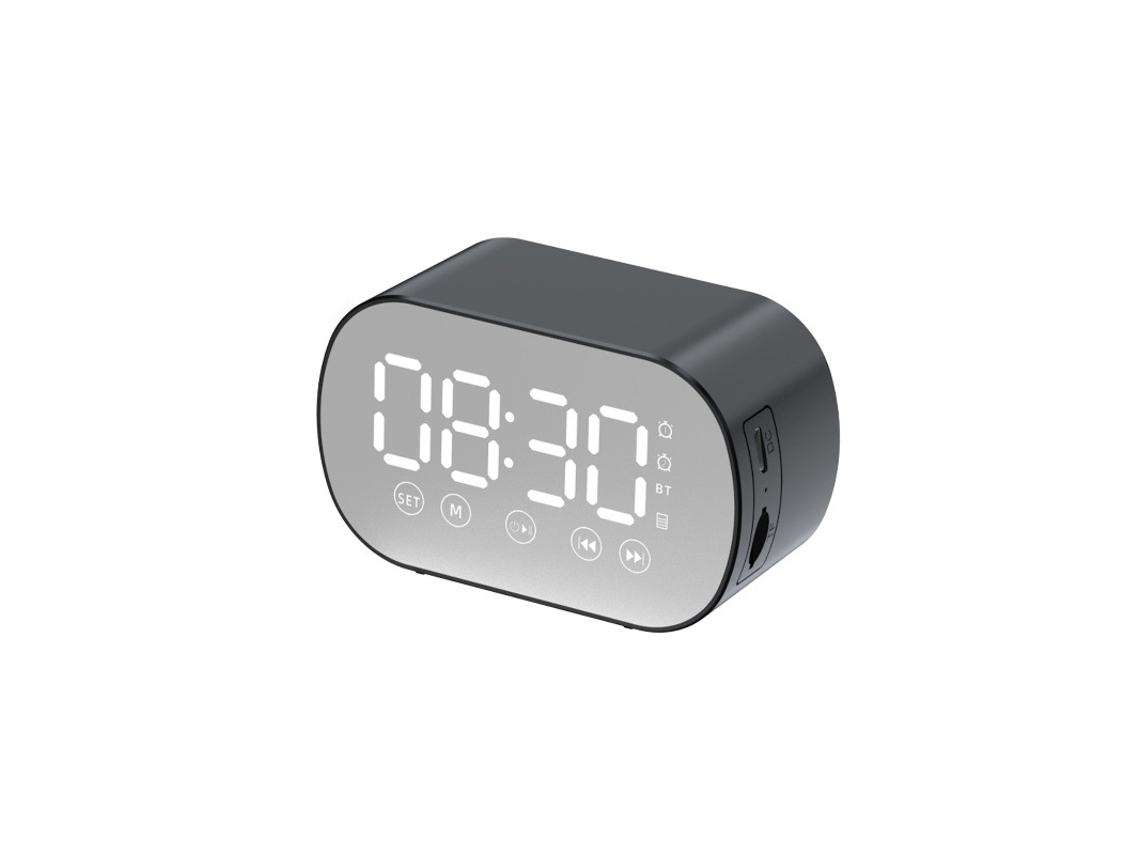 Altavoz Bluetooth inalámbrico Yuysan, despertador, audio compatible con reproducción de tarjetas S15, color negro