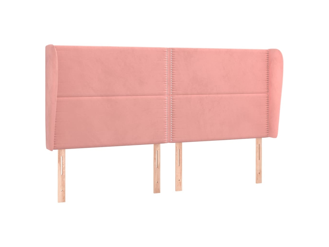 Maison Exclusive - Cabecero Con Orejas De Terciopelo Rosa 203x23x118/128 Cm