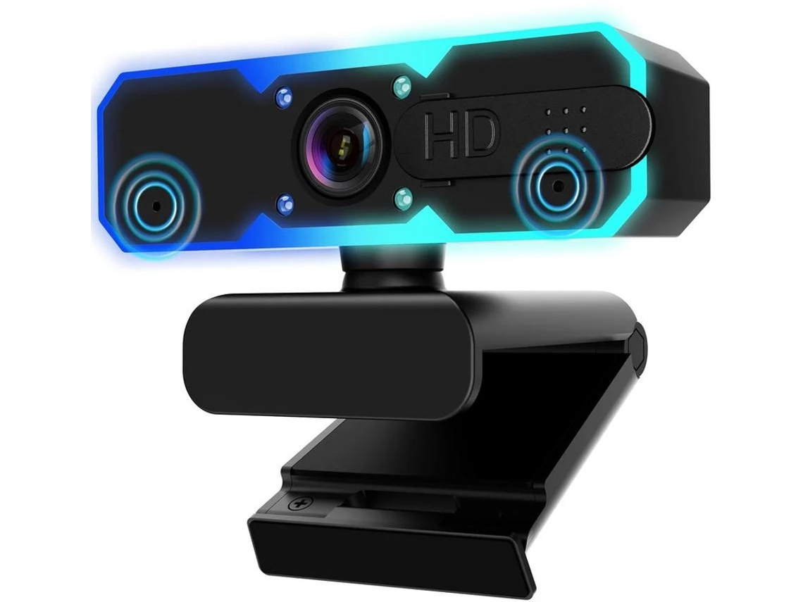 Cámara web con transmisión de 1080p a 60 fps, micrófono, luz de relleno RGB, enfoque automático, compatible con computadora Yizhood