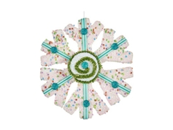 Adorno Natalício Azul Flocos de Neve Blanco Verde 17 X 6 X 17 cm