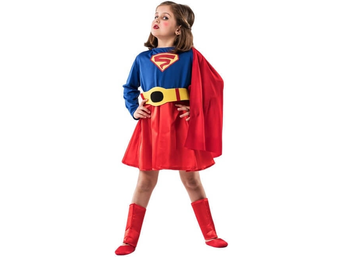 Disfraz de Niña DISFRAZZES Súper Heroína Azul Y Rojo (Talla: 8 a 10 años)