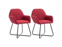 Conjunto 2 Cadeira de sala VIDAXL Vermelho Tecido