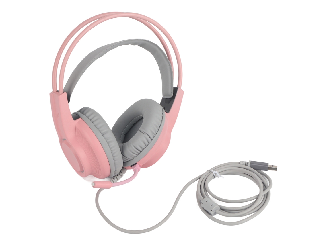 Auriculares Gaming Con Micrófono Cableado 7.1 Usb Montados En La Cabeza Para Computadora De Escritorio Rosa H200