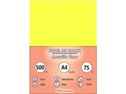 A4 80Gr Paper Yellow Fluor 500 Hojas