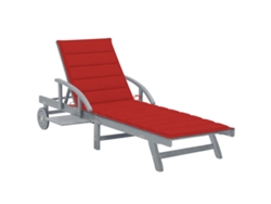 Tumbona de jardín Mueble para patio Asiento de jardín con cojín madera maciza de acacia
