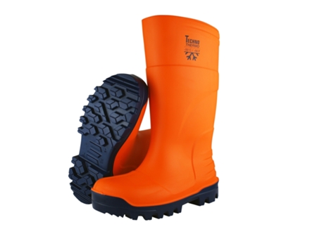 Bota Alta de Goma Impermeable Naranja para Trabajos Thermo S5 (Talla EU 42) TECHNOBOOTS