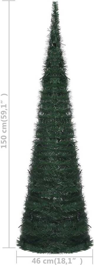 Árbol de Navidad VIDAXL con Luces LED (Verde - 46x150 cm)