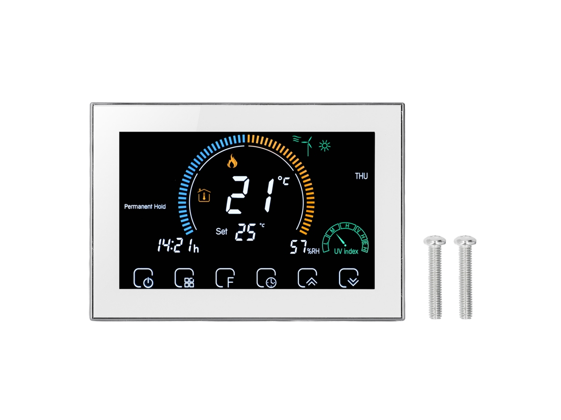 Termostato Inteligente Wifi Lcd Para Calefacción Por Suelo Radiante 95-240v 16a Blanco