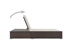 Tumbona doble Mueble para patio Asiento de jardín de ratán sintético marrón