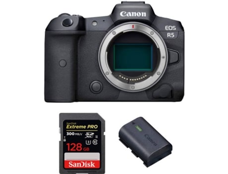 Kit Cámara Mirrorless y Accesorios CANON EOS R5 (45 MP - Sensor: Full Frame - ISO: 100 a 51200)